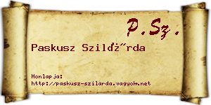 Paskusz Szilárda névjegykártya